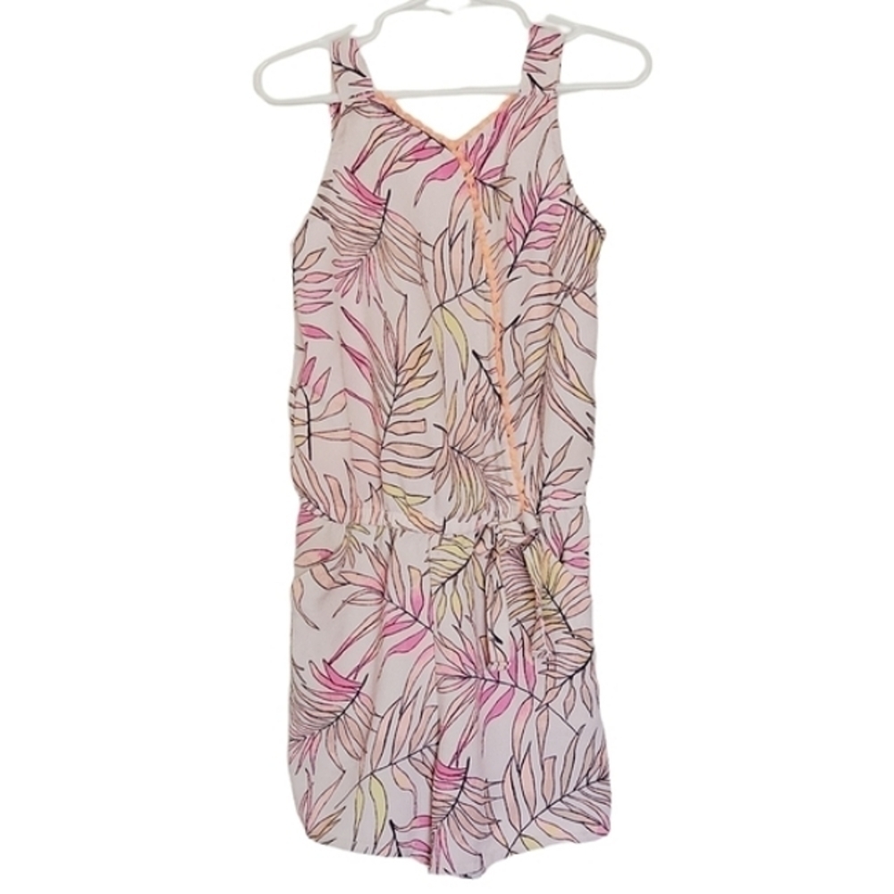 K1045 * Wonder Nation Girls Neon Leaf Romper Size S (6/6x)